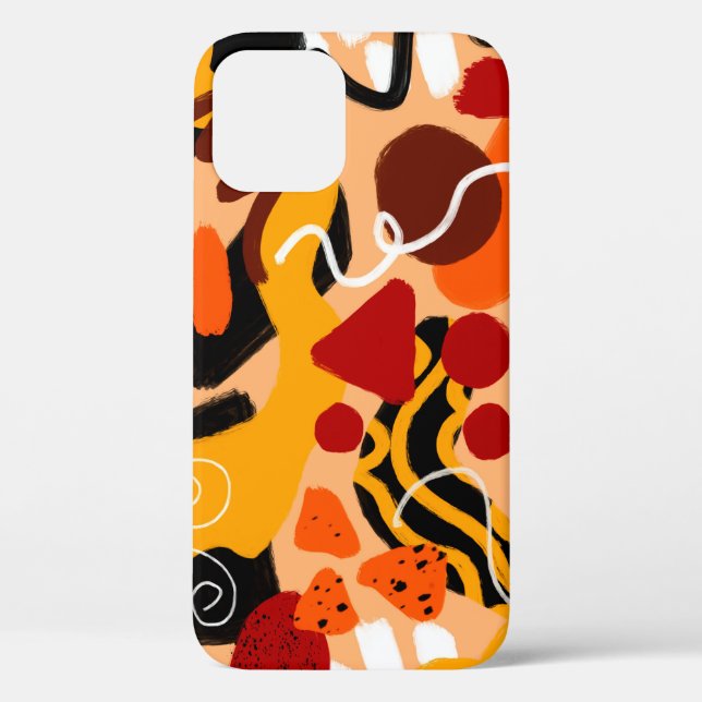 Abstract Hand Drawing Geometric Shapes Brush Strok Case-Mate iPhone Case (Back)