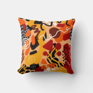 Abstract Hand Drawing Geometric Shapes Brush Strok Cushion
