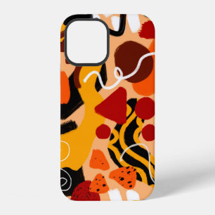 Abstract Hand Drawing Geometric Shapes Brush Strok iPhone 12 Case