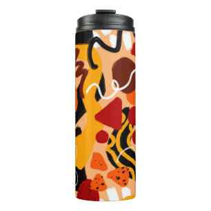 Abstract Hand Drawing Geometric Shapes Brush Strok Thermal Tumbler