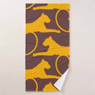 Abstract Hand Drawing Leopard Cheetah Panther Cat Bath Towel