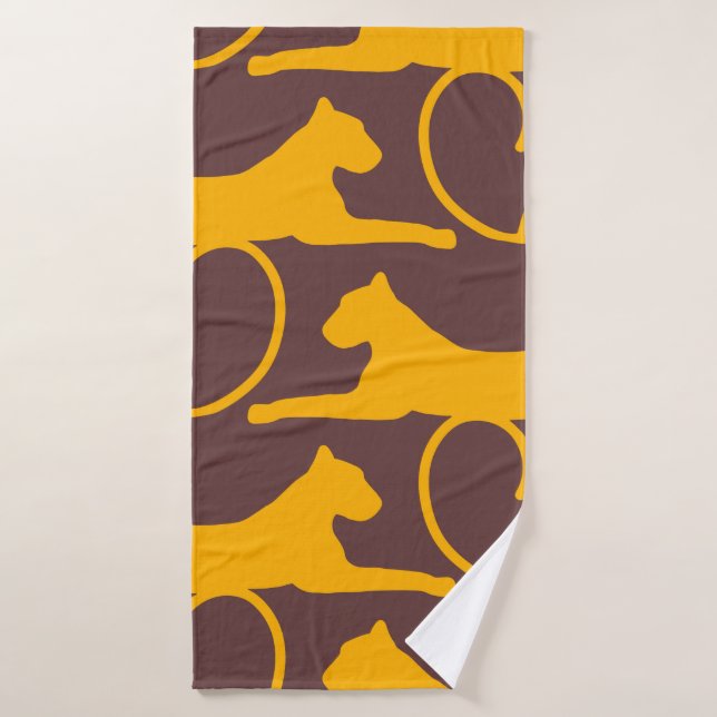 Abstract Hand Drawing Leopard Cheetah Panther Cat  Bath Towel (Bath Towel)