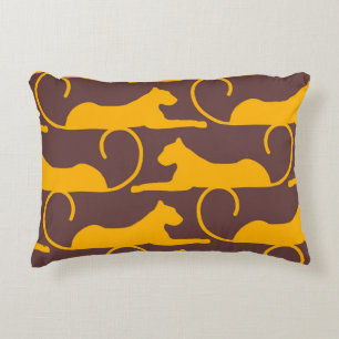 Abstract Hand Drawing Leopard Cheetah Panther Cat  Decorative Cushion