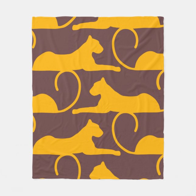 Abstract Hand Drawing Leopard Cheetah Panther Cat  Fleece Blanket (Front)