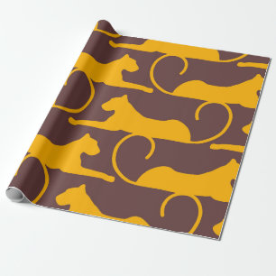 Abstract Hand Drawing Leopard Cheetah Panther Cat Wrapping Paper