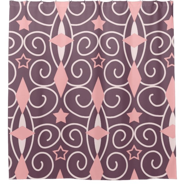 Abstract Hand Drawing Ornamental Geometric Shapes  Shower Curtain (Front)