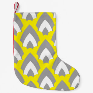 Abstract Hand Drawing Retro Geometric Shapes Trian Small Christmas Stocking