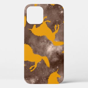 Abstract Hand Drawing Unicorn Horses Seamless Patt iPhone 12 Case