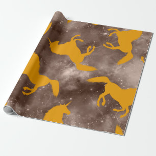 Abstract Hand Drawing Unicorn Horses Seamless Patt Wrapping Paper