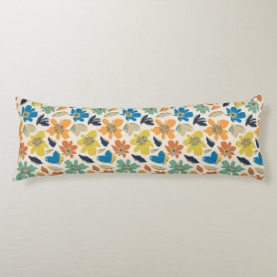 Abstract Hand-Drawn Boho Floral Pattern Body Cushion