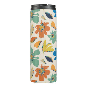 Abstract Hand-Drawn Boho Floral Pattern Thermal Tumbler