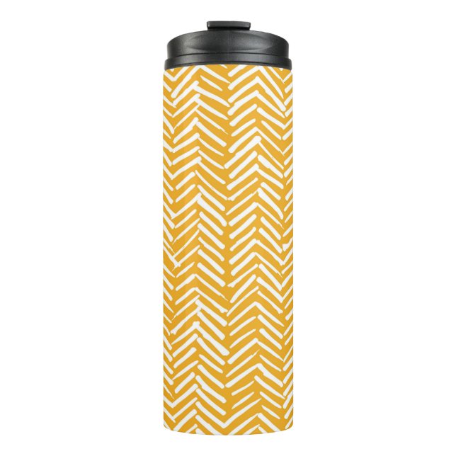 Abstract hand-drawn lines, hipster texture. thermal tumbler (Front)
