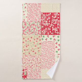 abstract hand drawn seamless patchwork pattern wit bath towel