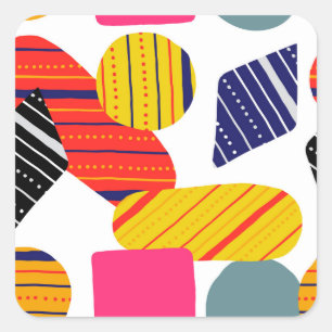 Abstract hand drawn, stylish pattern. square sticker