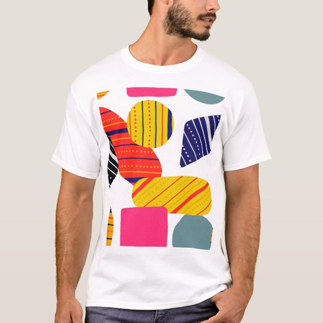 Abstract hand drawn, stylish pattern. T-Shirt (Front)