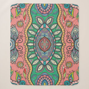 Abstract Hand-Drawn Tribal Pattern. Sherpa Blanket