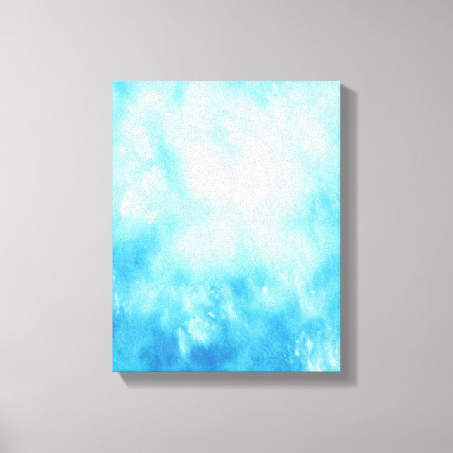 Abstract Hand Drawn Watercolor Background: Blue Canvas Print (Front)