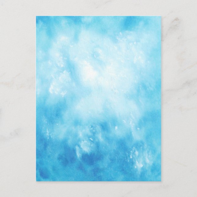 Abstract Hand Drawn Watercolor Background: Blue Postcard (Front)