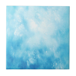 Abstract Hand Drawn Watercolor Background: Blue Tile