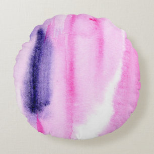 abstract hand made background with artistic waterc round cushion