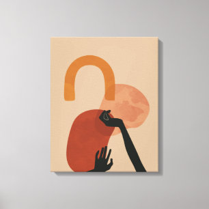 Abstract Hand Painted Art - Boho, Earthy Tones Canvas Print