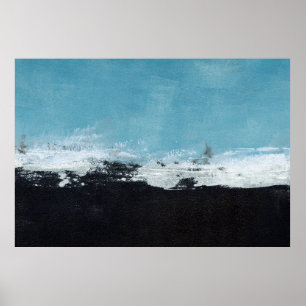 Abstract hand painted landscape poster