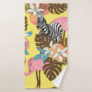 Abstract hand painted seamless animal background. bath towel