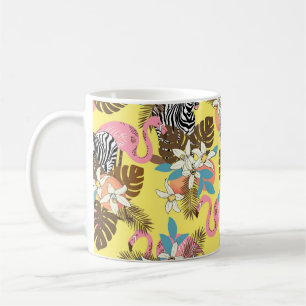Abstract hand painted seamless animal background. coffee mug