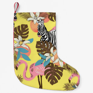 Abstract hand painted seamless animal background. small christmas stocking