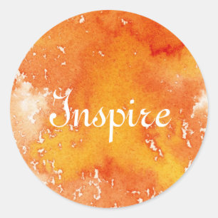 Abstract hand painted watercolor background. 2 classic round sticker