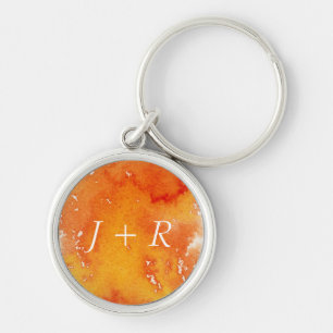 Abstract hand painted watercolor background. 2 key ring