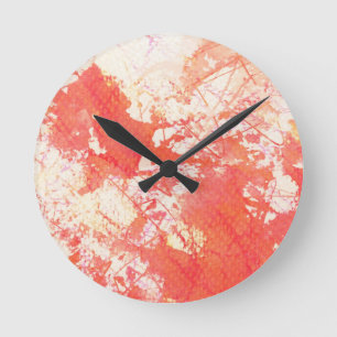 Abstract hand painted watercolor background. 2 round clock