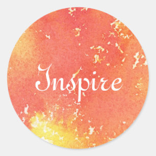 Abstract hand painted watercolor background. classic round sticker