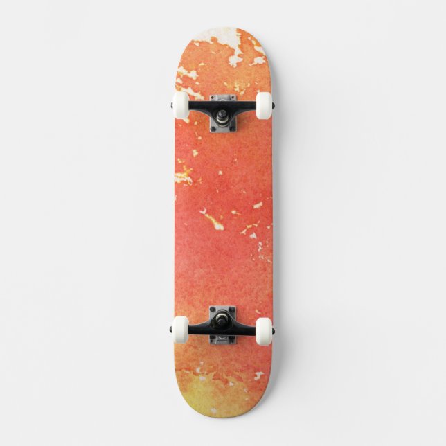 Abstract hand painted watercolor background. skateboard (Front)