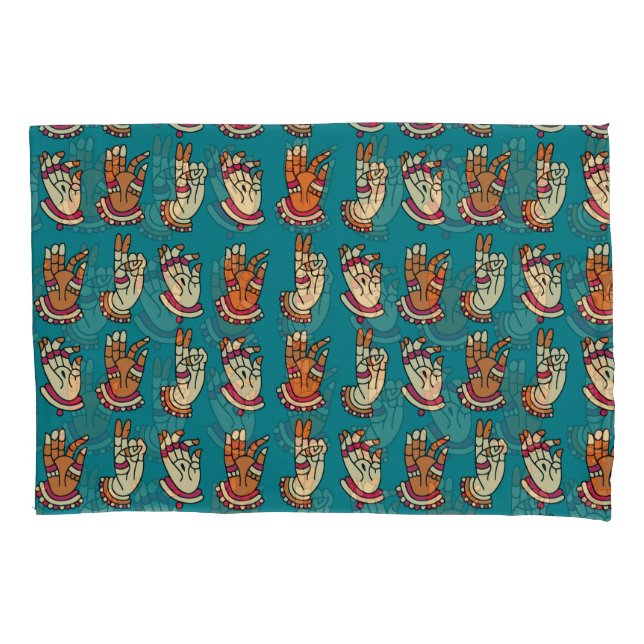 Abstract Hand Print: Vintage Impression Art Pillowcase (Front)