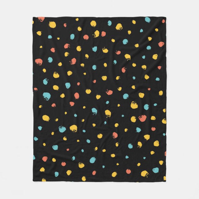 Abstract handmade round seamless pattern throw fleece blanket (Front)