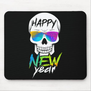 Abstract Happy New Skull Year  Mouse Mat