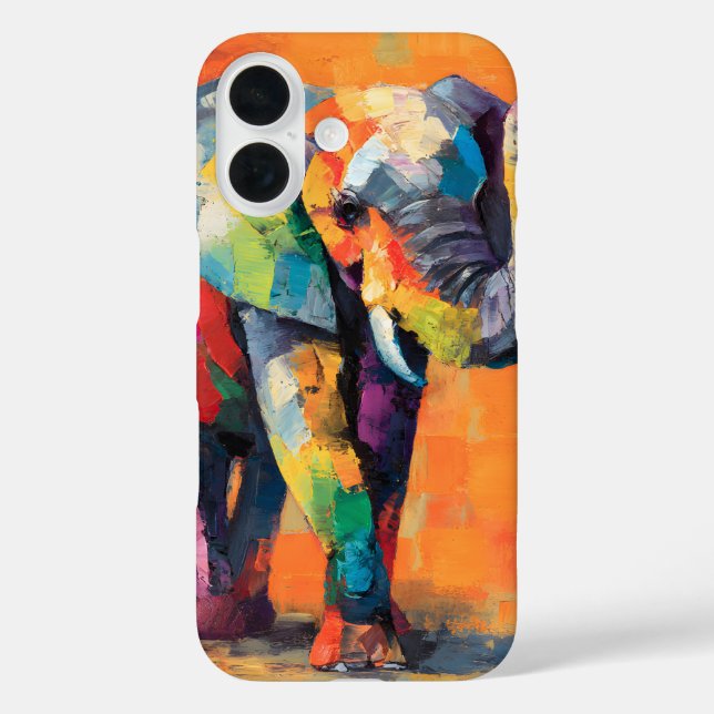 Abstract Happy Rainbow Elephant Case-Mate iPhone Case (Back)
