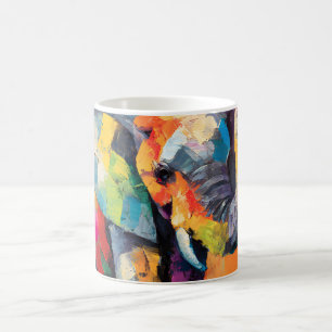 Abstract Happy Rainbow Elephant Coffee Mug