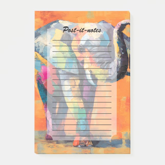 Abstract Happy Rainbow Elephant Post-it Notes (Front)