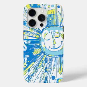 Abstract Happy Whimsical Sun Word Art iPhone 15 Pro Case
