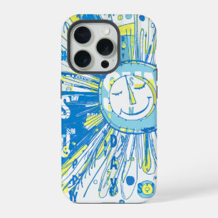 Abstract Happy Whimsical Sun Word Art iPhone 15 Pro Case