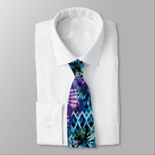 Abstract Hawaiian Blue Tie Dye Neck Tie