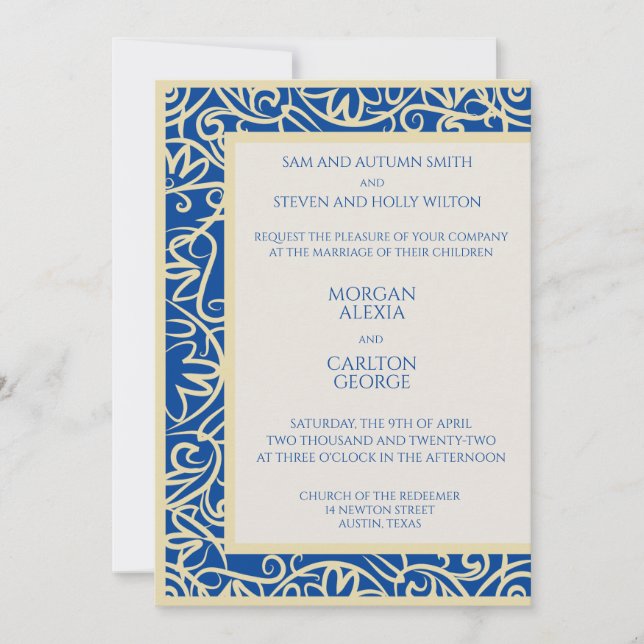 Abstract Hazel Blue and Beige Any Occastion Invitation (Front)