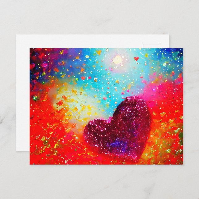 Abstract heart art postcard (Front/Back)