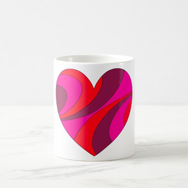 Abstract Heart Bold Red and Pink Swirl Pattern  Coffee Mug (Creator Uploaded)