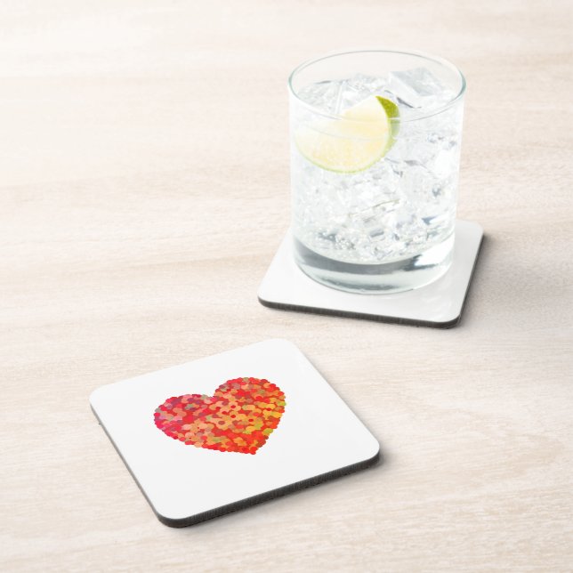 Abstract Heart Confetti Art Coaster (Right Side)