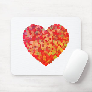 Abstract Heart Confetti Art Mouse Mat