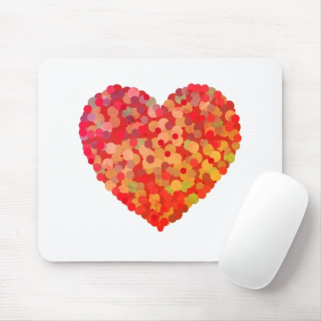 Abstract Heart Confetti Art Mouse Mat (With Mouse)
