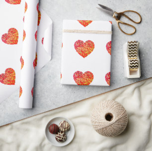 Abstract Heart Confetti Art Wrapping Paper